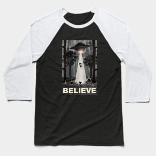 I Want To Believe Betty Boop UFO Abduction Parody Baseball T-Shirt